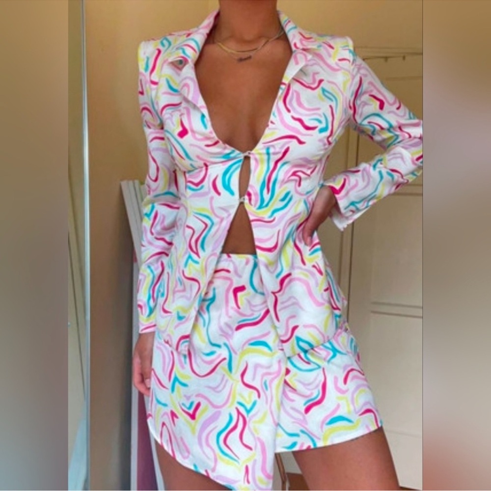 For Love & Lemons Noah Colorful Blazer Top